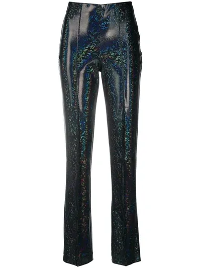 Saks Potts High-rise Shimmer Trousers In Black