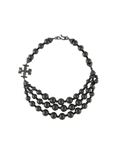 Tory Burch Roxanne Triple-strand Necklace In Black