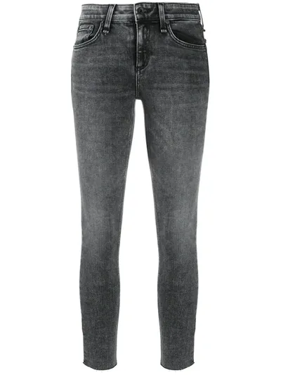 Rag & Bone Nina High Rise Ankle Slim Straight Cigarette Jeans In Blacksage