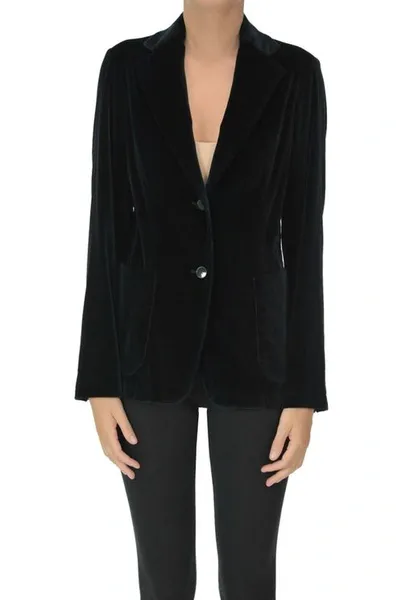 Barena Venezia Velvet Blazer In Blue