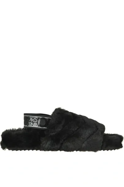 Colors Of California Eco-fur Slides In Black