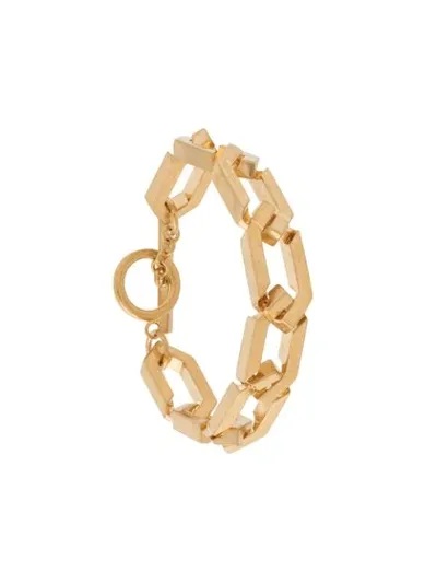 Saint Laurent Hexagon Chain Bracelet In Gold