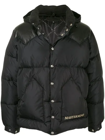 Mastermind Japan Embroidered Logo Quilted Jacket In Black