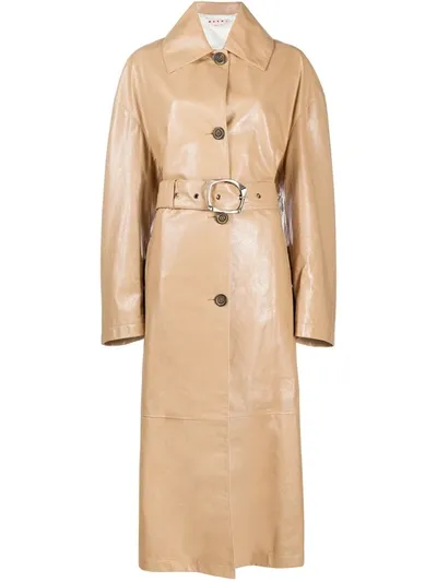 Marni Single-breasted Trench Coat In Neutrals