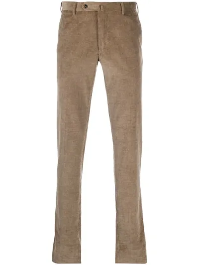 Pt01 Corduroy Straight Trousers In Neutrals