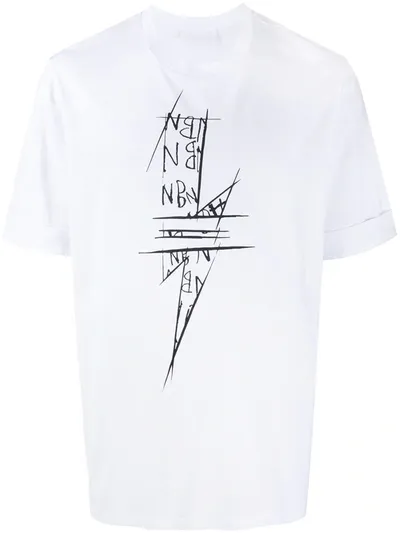 Neil Barrett Thunderbolt Print T-shirt In White