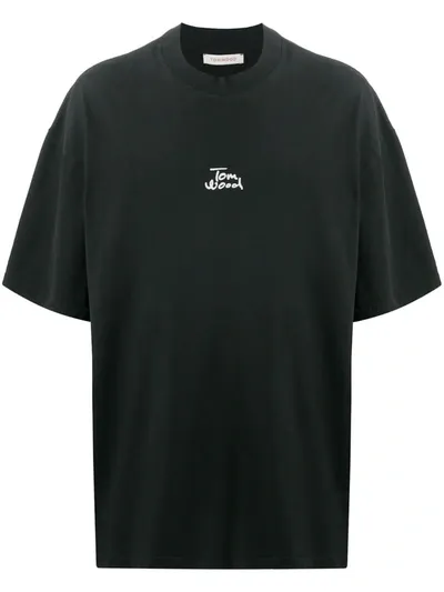 Tom Wood Logo-print Crew-neck T-shirt In Black