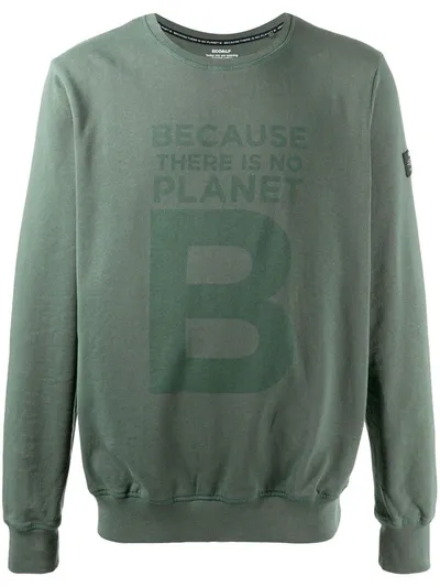 Ecoalf No Planet B Logo Jumper In Green