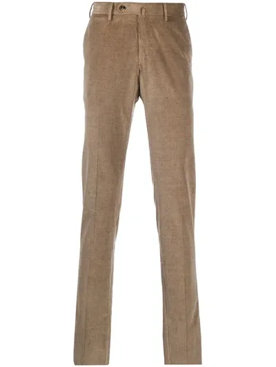 Pt01 Corduroy Straight Leg Trousers In Neutrals