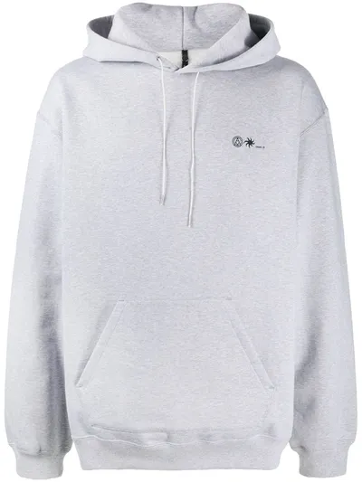 Oamc Logo Print Hoodie In Grey