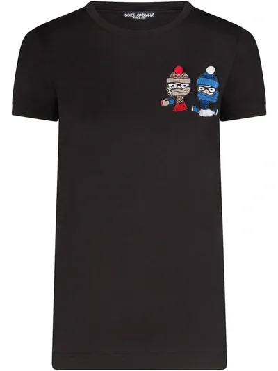 Dolce & Gabbana Cartoon Print T-shirt In Black