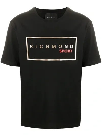 John Richmond Gotti Logo Print T-shirt In Black