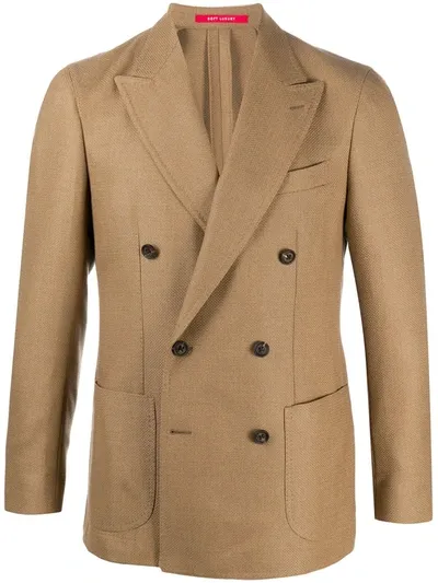 Bagnoli Sartoria Napoli Double-breasted Wool Blazer In Neutrals