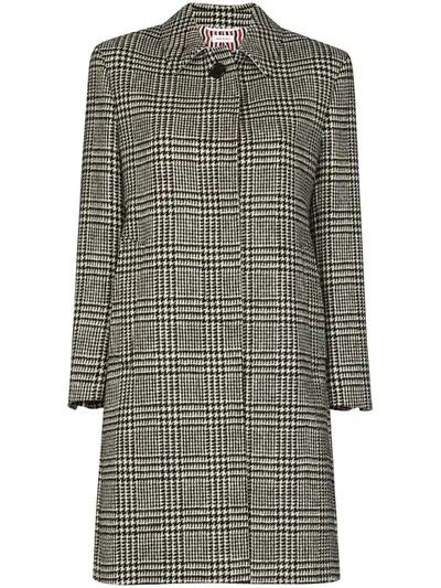 Thom Browne Checked Houndstooth Coat In Black