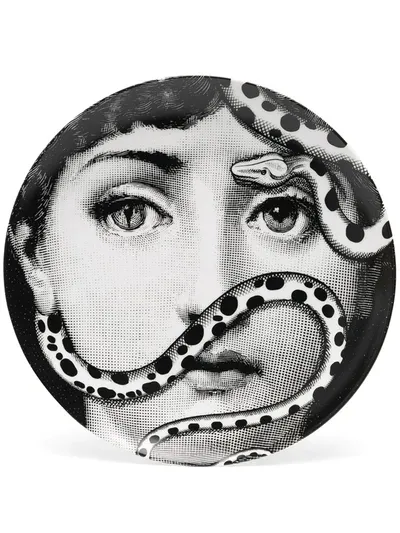 Fornasetti Tema E Variazioni No.383 Wall Plate In White/black