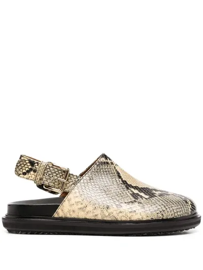 Marni Snakeskin Effect Pumps In Gelb