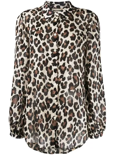 Semicouture Leopard Print Shirt In Neutrals