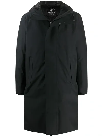 Save The Duck D4654m Heroy Hooded Long Jacket In Black