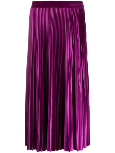 Valentino Pleat Detail Skirt In Rosa