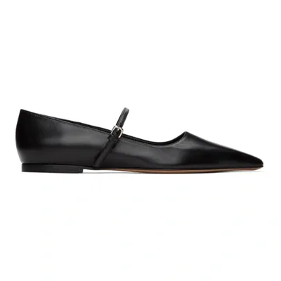 Jil Sander Black Mary Jane Ballerina Flats In 001-black