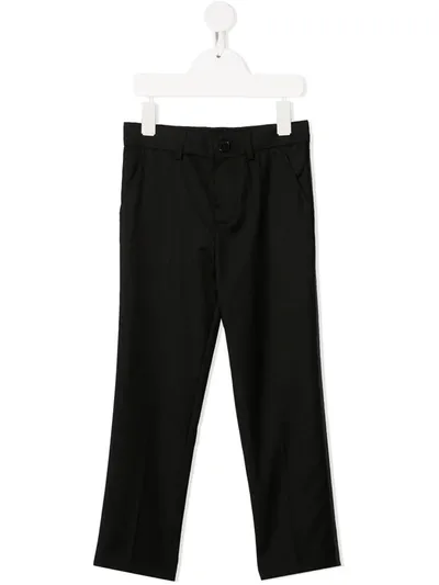 Paul Smith Junior Kids' Straight-leg Tailored Trousers In Black