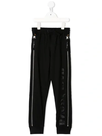 John Richmond Junior Kids' Side-zip Track Pants In Black