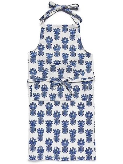 La Doublej Pineapple Print Apron In White