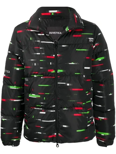 Duvetica Graphic Logo Print Puffer Jacket In Black