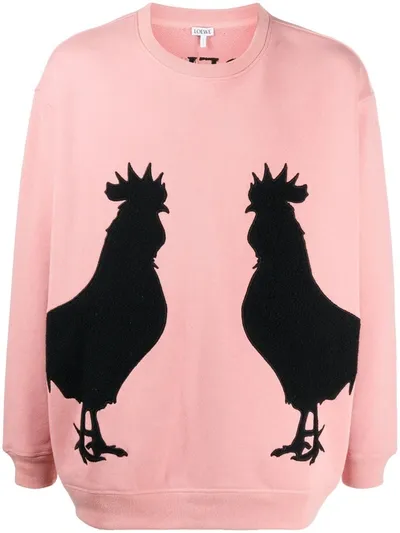 Loewe Appliqué Logo Sweatshirt In Pink