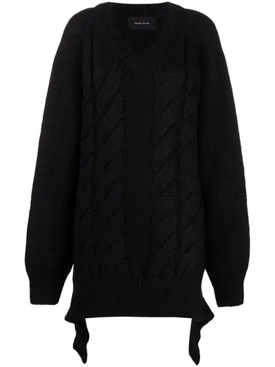 Simone Rocha Chunky-knit Long-sleeve Jumper In Black