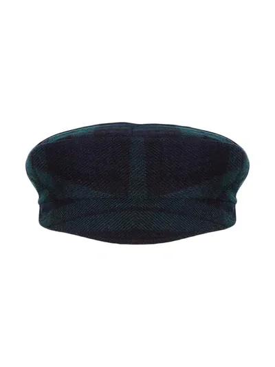 Lapin House Plaid-check Wool Beret In Green