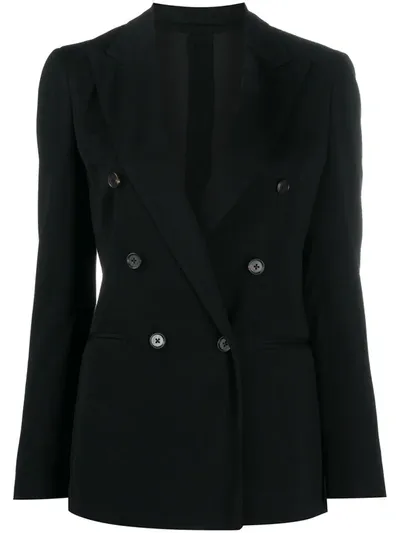 Lardini Double-breasted Blazer In Black