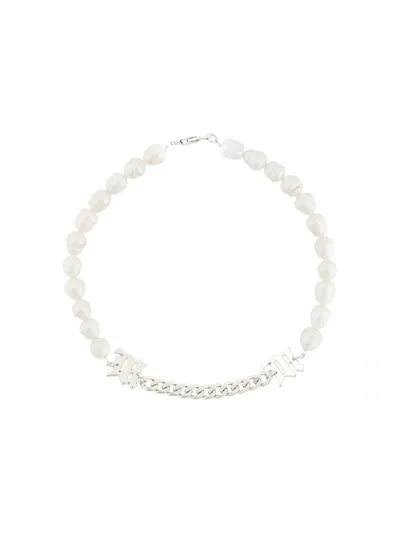 Misbhv Pearl Choker Necklace In White