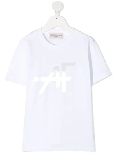 Alberta Ferretti Kids' Logo-print T-shirt In White