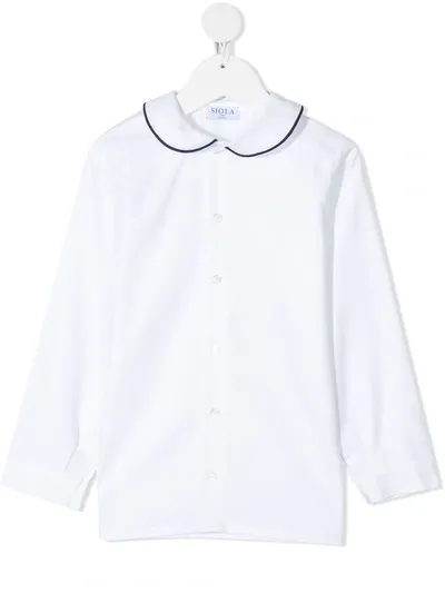 Siola Kids' Contrasting-collar Shirt In White