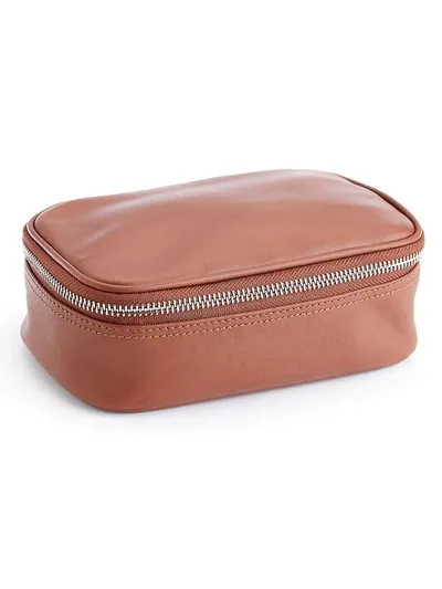 Royce New York Leather Tech Accessory Travel Storage Case In Tan