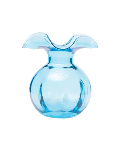 Vietri Hibiscus Glass Clear Bud Vase In Aqua