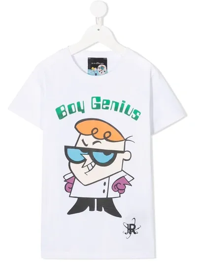 John Richmond Junior Kids' X Dexter's Laboratory Boy Genious Print T-shirt In White