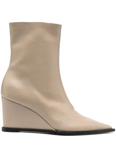 Dorothee Schumacher Sophisticated Chic Wedge Point Bootie 7cm In Neutrals