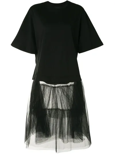 Simone Rocha Tulle-skirt T-shirt Dress In Black