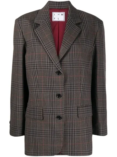 In The Mood For Love Time Houndstooth Check Blazer In Brown