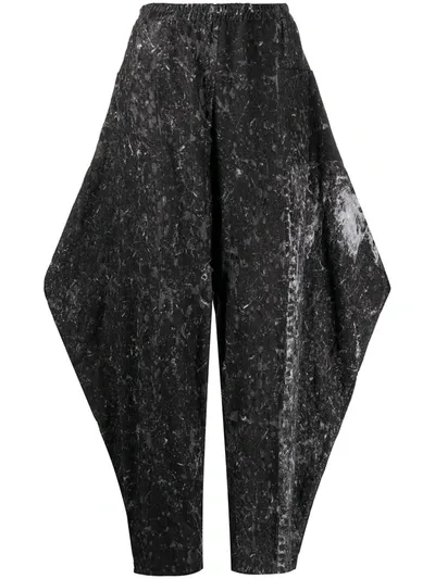 Barbara Bologna Distressed Print Harem Trousers In Black