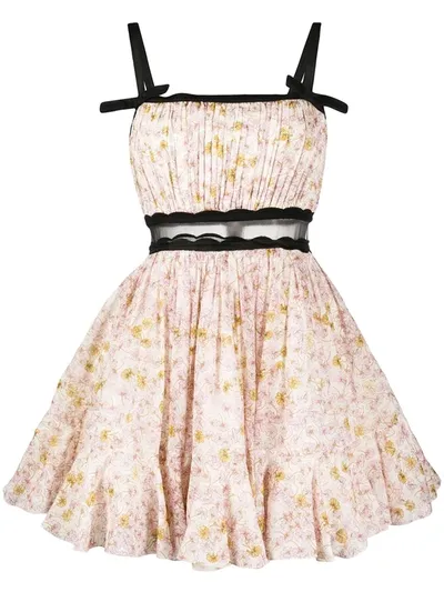 Giambattista Valli Rose-print A-line Mini Dress In Pink