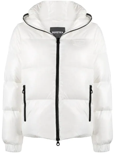 Duvetica Hooded Down Puffer Jacket In White