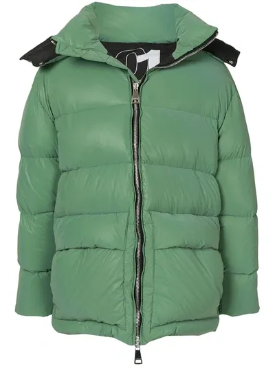 Khrisjoy Reflective Kj Puffer Parka In Green