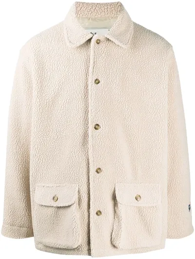 Drôle De Monsieur Faux Fur Button-up Jacket In Neutrals