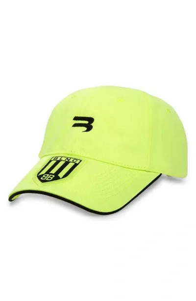 Balenciaga Fluo Yellow Soccer Baseball Cap In Lemon