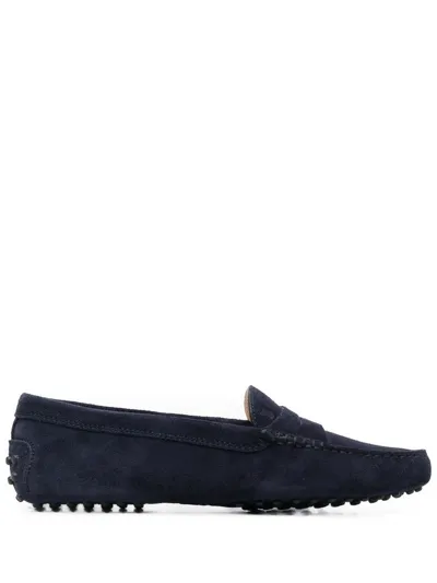 Tod's Gommino Suede Driving Loafers In Blue