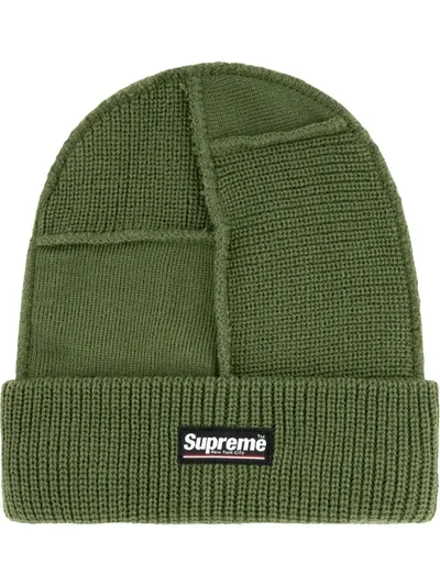 Supreme Panelled Seam Beanie In Green