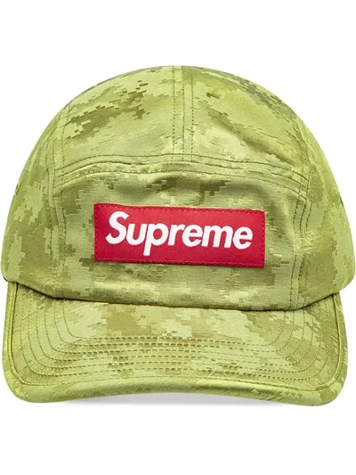 Supreme Satin Digi Camo Camp Cap In Green